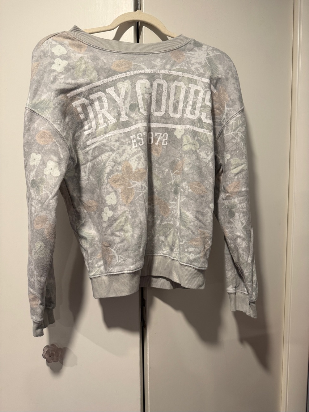 Dry Goods Gray Floral-Print Crewneck Sweatshirt